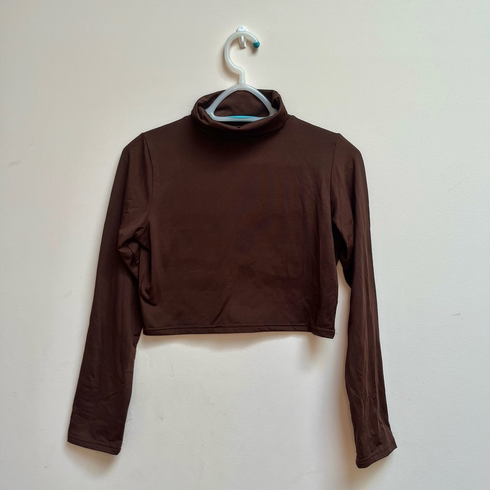 brown turtleneck